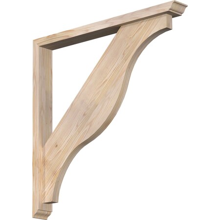 Ekena Millwork Funston Traditional Smooth Bracket w/ Offset Brace, Douglas Fir, 3 1/2"W x 32"D x 32"H BKT0402X32X32FST01SDF